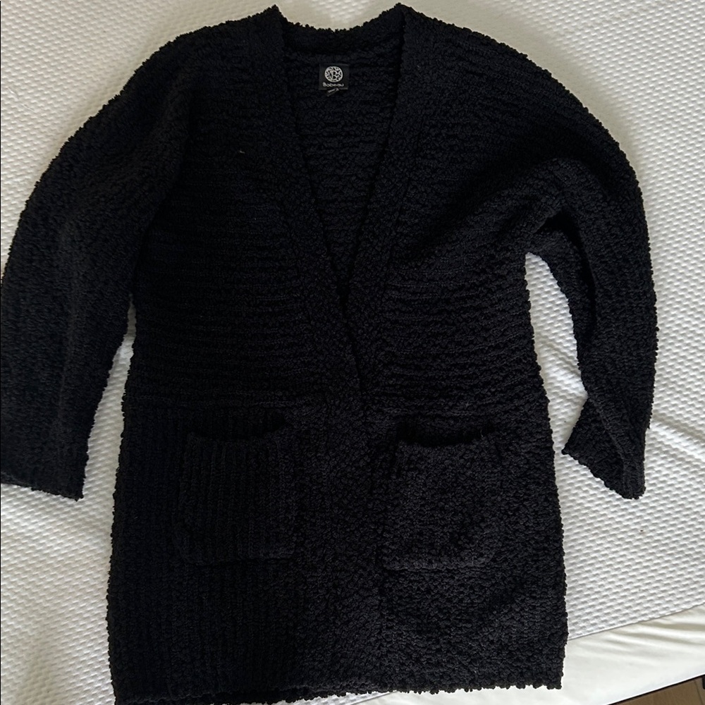 Bobeau Textured Black Cardigan